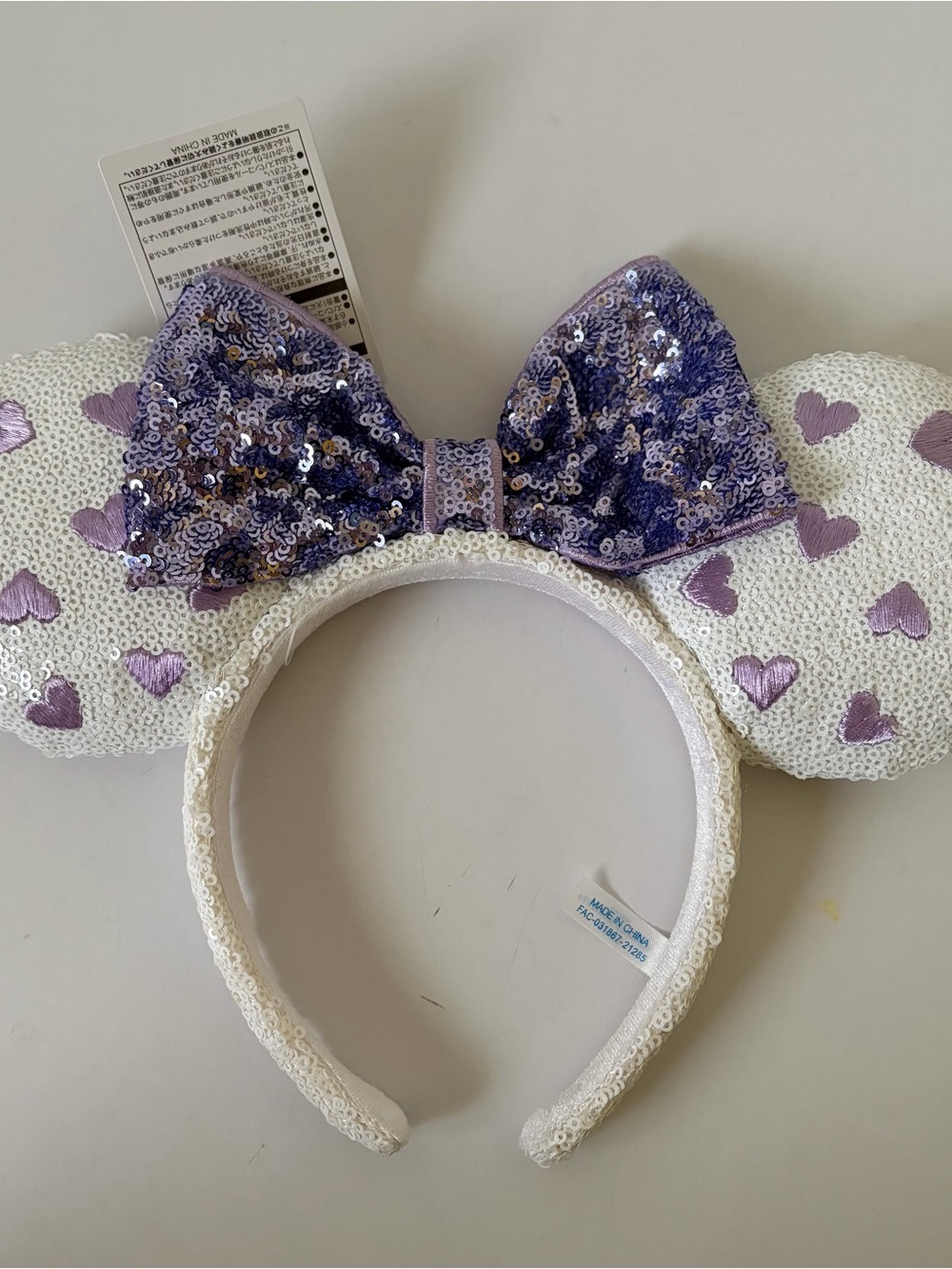 Tokyo Disney Purple And White Valentine’s Day Ear Headband